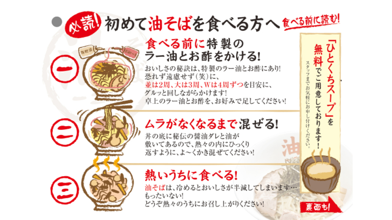 油そば一二三　福岡天神店|キッチンスタッフの求人画像2枚目